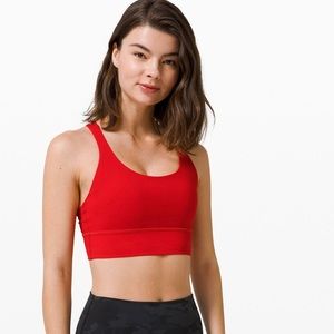 Lululemon Energy Longline Bra, size 10 Red